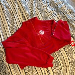 Cyclebar Red Half-Zip Pullover Sweatshirt